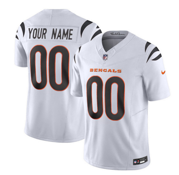 Men & Women & Youth Cincinnati Bengals Active Player Custom 2023 F.U.S.E. White Vapor Untouchable Limited Football Stitched Jersey